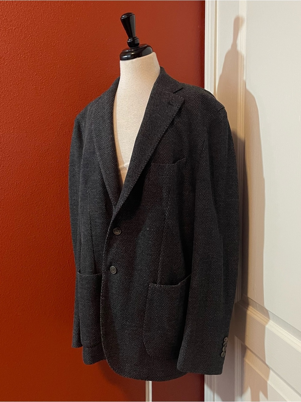 L.B.M. 1911 Men’s Herringbone Unconstructed Wool Two Button Sport Coat Blazer